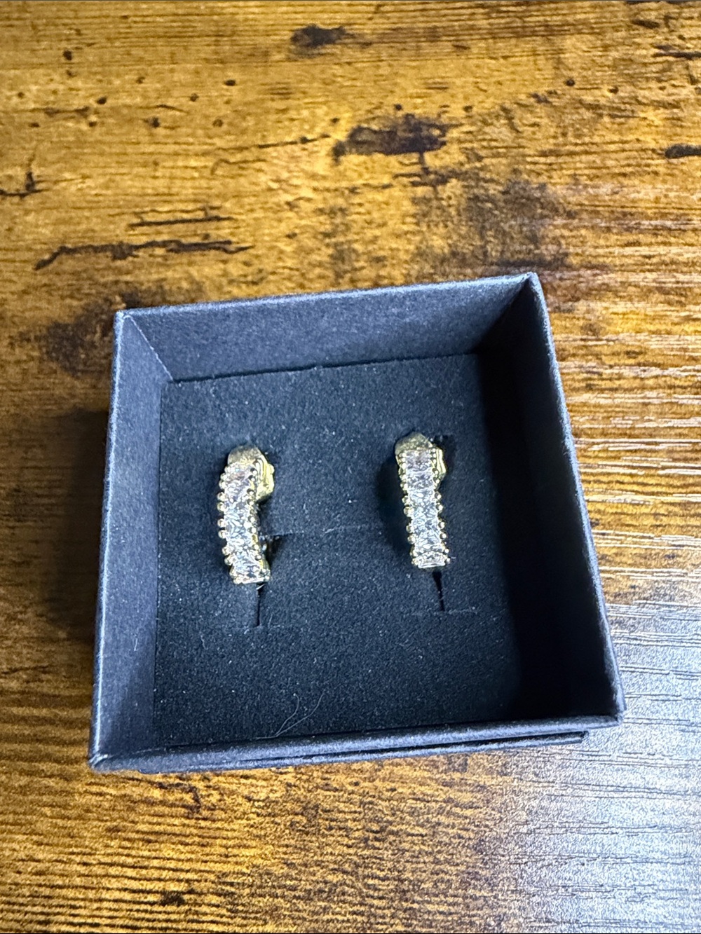 Gold plated/filled Cubic zirconia Hoop Stud Earrings - Women Jewelry